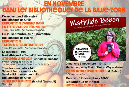 Animations bibliothèques de la Basse Zorn en novembre